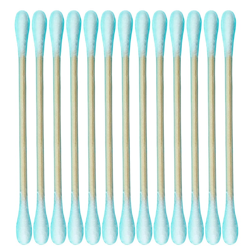 CGR 1050pcs Organic cotton Swabs, 100% Cotton Double-Tipped, Bamboo Sticks(compostable), Travel Pack(3 Pack of 350 Swabs Total) - Image 3